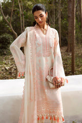 UAE-3 Piece Embroidered Paper Cotton Suit with Embroidered Chiffon Dupatta LE-62002