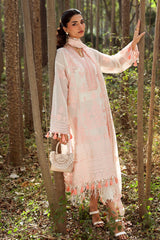 UAE-3 Piece Embroidered Paper Cotton Suit with Embroidered Chiffon Dupatta LE-62002