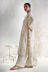 UAE-3 Piece Embroidered Cotton Nylon Suit with Jacquard Dupatta and Dyed Inner