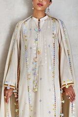 UAE-3 Piece Embroidered Cotton Nylon Suit with Jacquard Dupatta and Dyed Inner