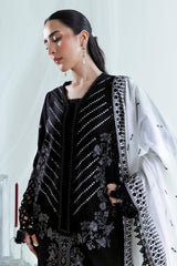 UAE-3 Piece Embroidered Lawn Suit with Borders and Denting Dupatta FE-52067