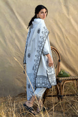 UAE-3 Piece Embroidered Lawn Suit with Embroidered Paper Cotton Dupatta PM-62051
