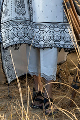 UAE-3 Piece Embroidered Lawn Suit with Embroidered Paper Cotton Dupatta PM-62051