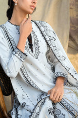 UAE-3 Piece Embroidered Lawn Suit with Embroidered Paper Cotton Dupatta PM-62051
