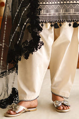 UAE-3 Piece Embroidered Lawn Suit with Organza Dupatta and Borders PM-62055
