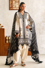 UAE-3 Piece Embroidered Lawn Suit with Organza Dupatta and Borders PM-62055