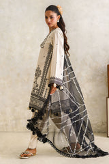UAE-3 Piece Embroidered Lawn Suit with Organza Dupatta and Borders PM-62055