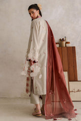 UAE-3 Piece Embroidered Lawn Suit with Paper Cotton Dupatta and Borders PM-62056