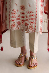 UAE-3 Piece Embroidered Lawn Suit with Paper Cotton Dupatta and Borders PM-62056