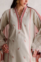 UAE-3 Piece Embroidered Lawn Suit with Paper Cotton Dupatta and Borders PM-62056