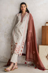 UAE-3 Piece Embroidered Lawn Suit with Paper Cotton Dupatta and Borders PM-62056