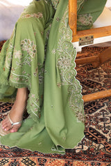 UAE-3 Piece Embroidered Karandi Suit with Embroidered Karandi Dupatta