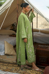 UAE-3 Piece Embroidered Karandi Suit with Embroidered Karandi Dupatta