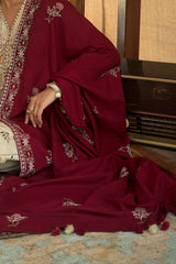 UAE-3 Piece Embroidered Khaddar Suit with Embroidered Khaddar Dupatta