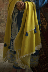 UAE-3 Piece Embroidered Khaddar Suit with Embroidered Khaddar Dupatta