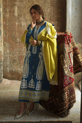 UAE-3 Piece Embroidered Khaddar Suit with Embroidered Khaddar Dupatta