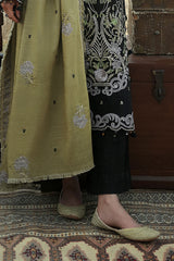 UAE-3 Piece Embroidered Khaddar Suit with Embroidered Khaddar Dupatta