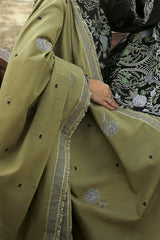 UAE-3 Piece Embroidered Khaddar Suit with Embroidered Khaddar Dupatta
