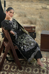 UAE-3 Piece Embroidered Khaddar Suit with Embroidered Khaddar Dupatta