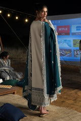 UAE-3 Piece Embroidered Khaddar Suit with Embroidered Khaddar Dupatta