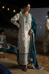 UAE-3 Piece Embroidered Khaddar Suit with Embroidered Khaddar Dupatta