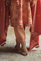 UAE-3 Piece Embroidered Khaddar Suit with Embroidered Khaddar Dupatta