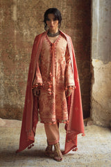 UAE-3 Piece Embroidered Khaddar Suit with Embroidered Khaddar Dupatta