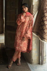 UAE-3 Piece Embroidered Khaddar Suit with Embroidered Khaddar Dupatta