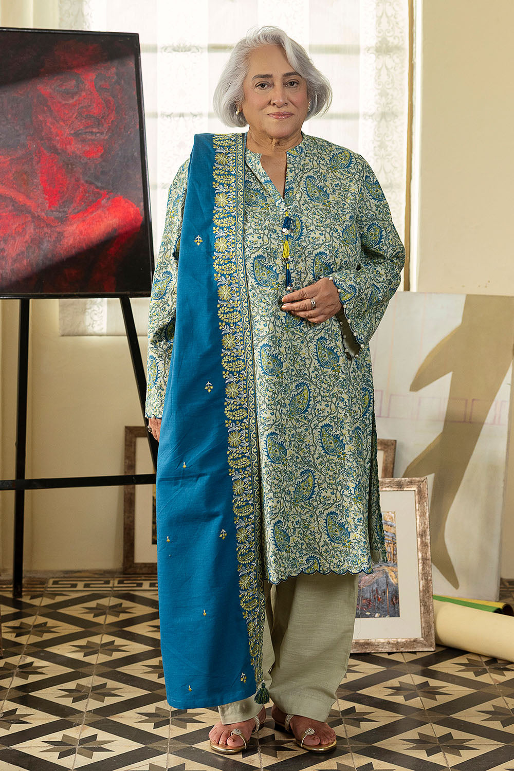 UAE-3 Piece Printed Khaddar Suit