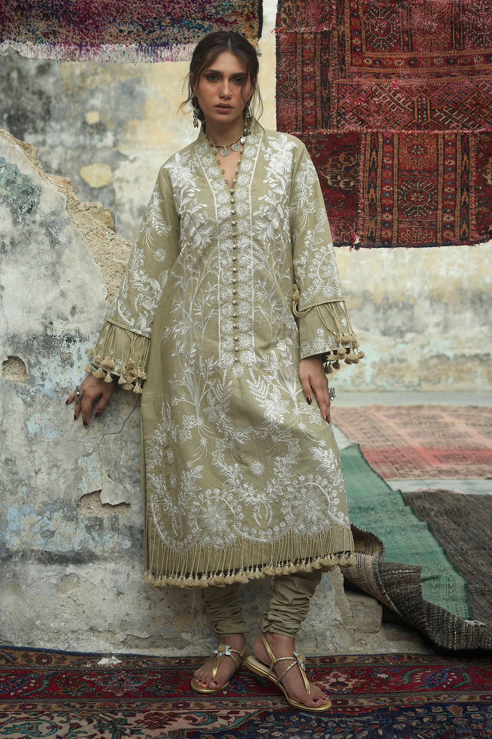 UAE-2 Piece Embroidered Khaddar Suit