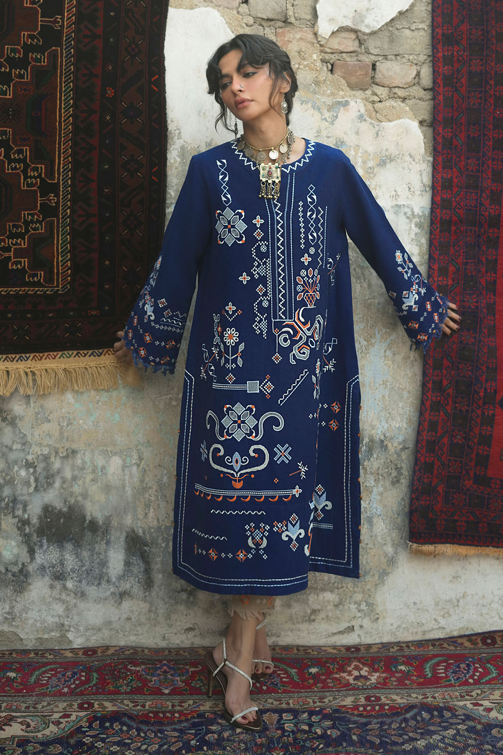 UAE-2 Piece Embroidered Khaddar Suit