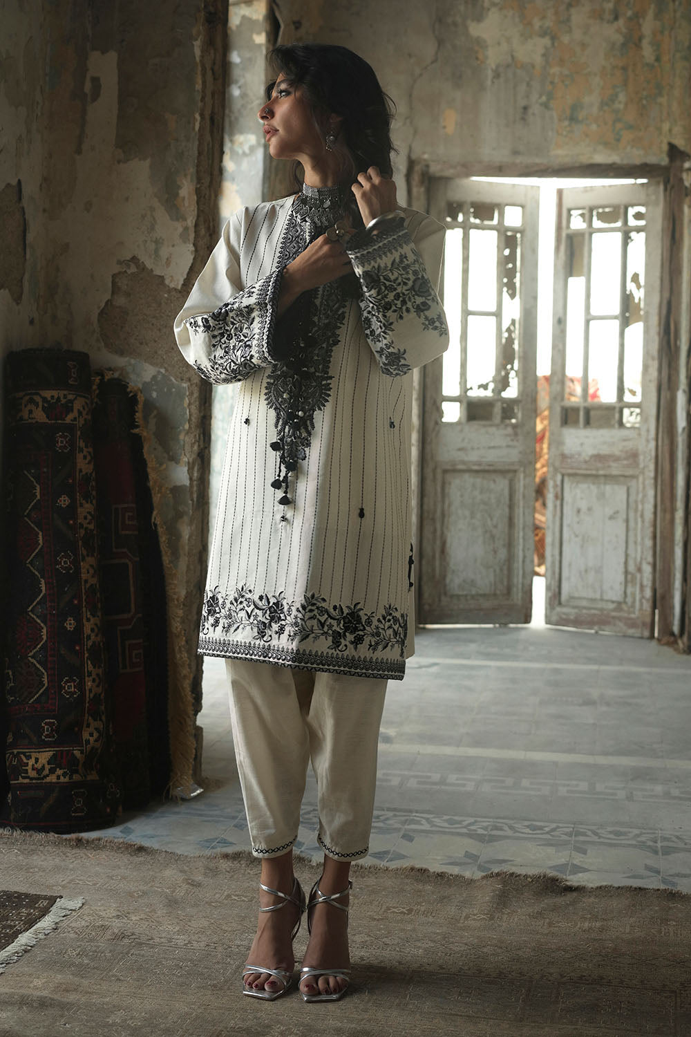 UAE-2 Piece Embroidered Khaddar Suit