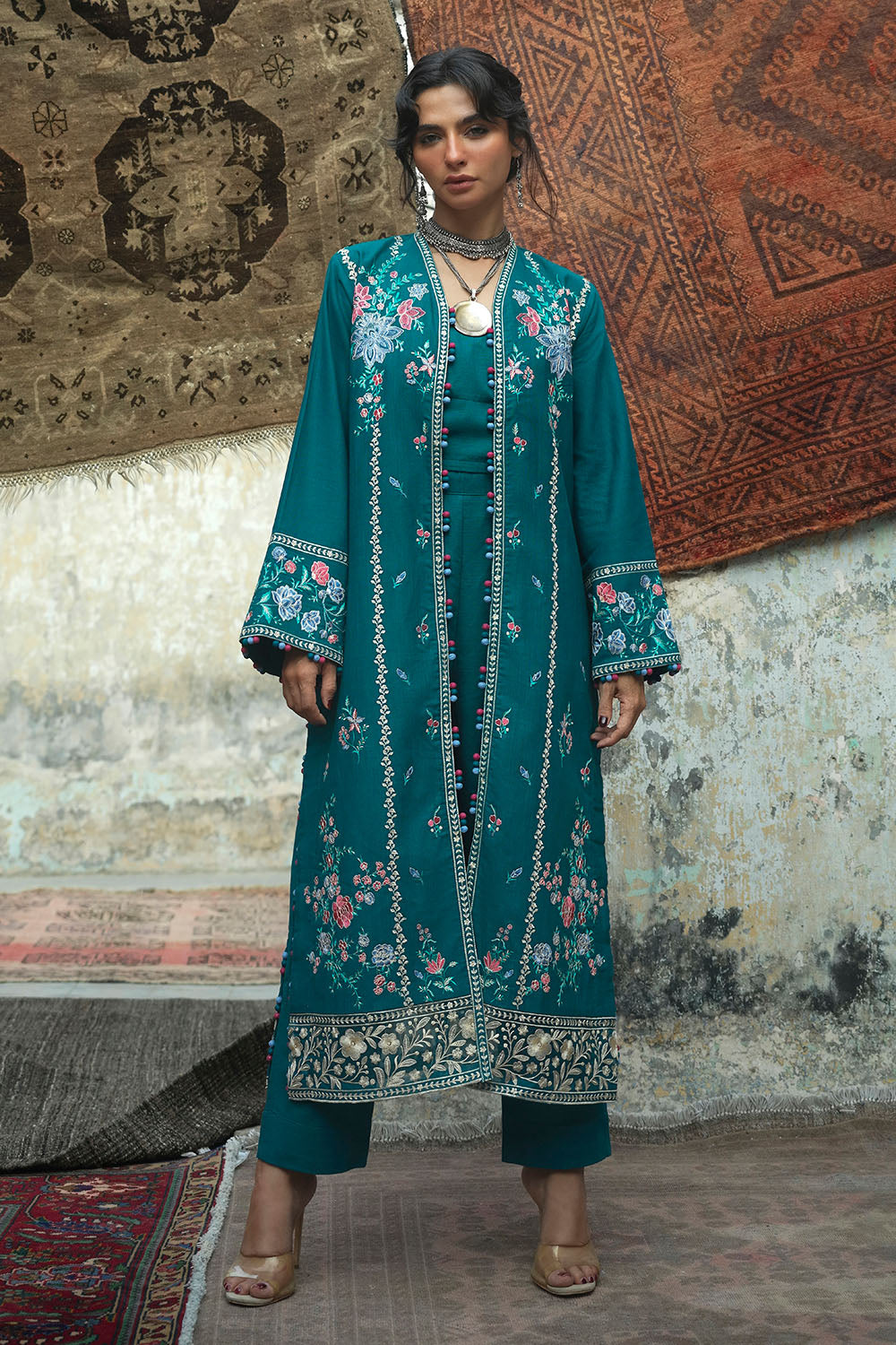 UAE-2 Piece Embroidered Khaddar Suit