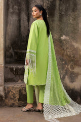 UAE-3 Piece Embroidered Jacquard Suit with Embroidered Denting Dupatta DN-52045