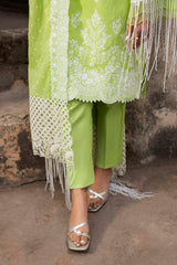 UAE-3 Piece Embroidered Jacquard Suit with Embroidered Denting Dupatta DN-52045