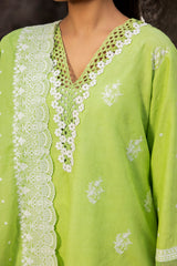 UAE-3 Piece Embroidered Jacquard Suit with Embroidered Denting Dupatta DN-52045