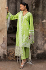 UAE-3 Piece Embroidered Jacquard Suit with Embroidered Denting Dupatta DN-52045