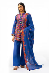 UAE-3 Piece Embroidered Lawn Suit with Embroidered Borders CL-52448