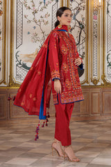 UAE-3 Piece Embroidered Lawn Suit with Embroidered Borders CL-52449