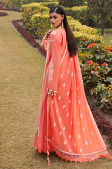 UAE-3 Piece Embroidered Lawn Suit with Embroidered Denting Dupatta DN-62031