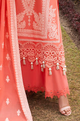 UAE-3 Piece Embroidered Lawn Suit with Embroidered Denting Dupatta DN-62031