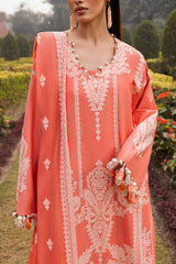 UAE-3 Piece Embroidered Lawn Suit with Embroidered Denting Dupatta DN-62031