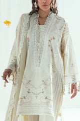 UAE-3 Piece Embroidered Lawn Suit with Embroidered Denting Dupatta DN-62036