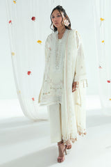 UAE-3 Piece Embroidered Lawn Suit with Embroidered Denting Dupatta DN-62036