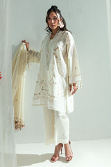 UAE-3 Piece Embroidered Lawn Suit with Embroidered Denting Dupatta DN-62036