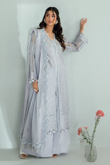 UAE-3 Piece Embroidered Lawn Suit with Embroidered Denting Dupatta DN-62003