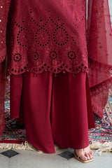 UAE-3 Piece Schiffli Embroidered Lawn Suit with Sequins Neckline and Net Dupatta FE-52015