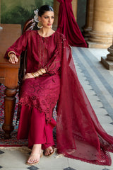 UAE-3 Piece Schiffli Embroidered Lawn Suit with Sequins Neckline and Net Dupatta FE-52015