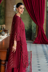 UAE-3 Piece Schiffli Embroidered Lawn Suit with Sequins Neckline and Net Dupatta FE-52015