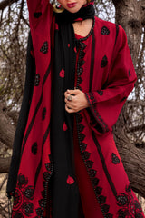 UAE-3 Piece Unstitched Embroidered Pashmina Suit with Embroidered Shawl and Chalk Border AP-52005